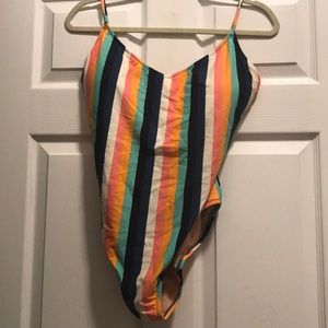 J. Crew striped One Piece Bathing Suit